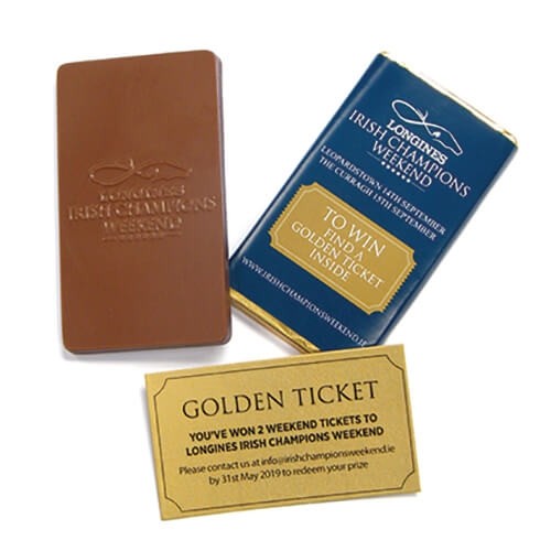 Golden Ticket Branded Chocolate Bar 40g - Chocolate Trading Co