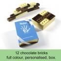 12 chocolate bricks in a personalised gift box
