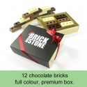 12 chocolate bricks in a premium gift box