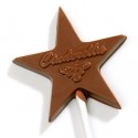 Custom made chocolate star lollipop