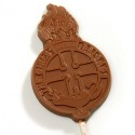 Bespoke shape Girls Brigade Badge chocolate lollipop