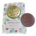 Merry Christmas Card with Gold Foil Chocolate Coin