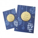 Bespoke Christmas card &  chocolate coin sizes