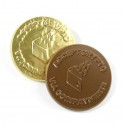 Corporate logo 75mm Belgian chocolate coin