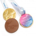 Corporate chocolate logo medal and ribbon