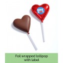 Foil Wrapped Chocolate Lollipop with Personalised Label