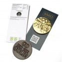 Tradeshow Giveaway - Branded Card with QR code and Chocolate Coin