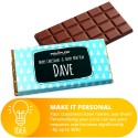 Individual name added to a chocolate bar wrapper