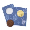 Corporate Christmas Card with a Belgian Chocolate Coin attached
