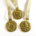 Corporate logo gold foil chocolate medals