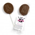 cricket lollipop with full colour personalised label 