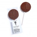 Logo in chocolate lollipop for shopping centre promotional giveaway
