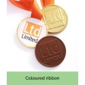 Bespoke Chocolate Medal with Coloured Ribbon
