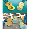 Logo Chocolate medals on a colour ribbon
