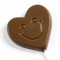 Smiley Face Heart Custom Chocolate Lollipop