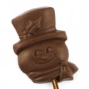 Promotional Chocolate Snowman Face Lollipop