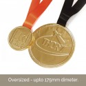 Oversized chocolate medals with ribbons