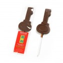 Bespoke Evo Portal key chocolate lollipop with a full colour branded label