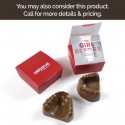 Gift box of promotional chocolate false teeth