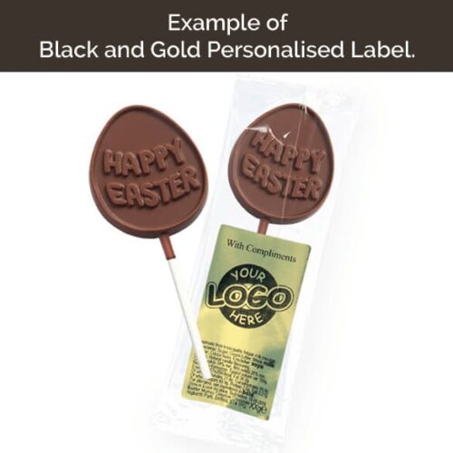 Boxing Glove Lollipops with "Happy Easter" text and a customizable label for branding.