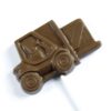 forklift_v3 Forklift Truck Lollipop in chocolate, depicted on a white background.