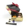 The "Customised Christmas 4 Chocolate Box" is a black gift box with a red ribbon labeled "Landmark," containing assorted chocolates and accompanied by a flavor card.
