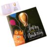 merry_christmas_card_9_1 Corporate Chocolate Card with "Happy Branston Anniversary" text, featuring a character wearing a crown, balloons, and golden balloon decor inside.