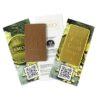 Two "Custom Chocolate Gold Bar" styled as gold bars, labeled "Fine Gold 9999 1 kg," presented on promotional cards featuring QR codes.