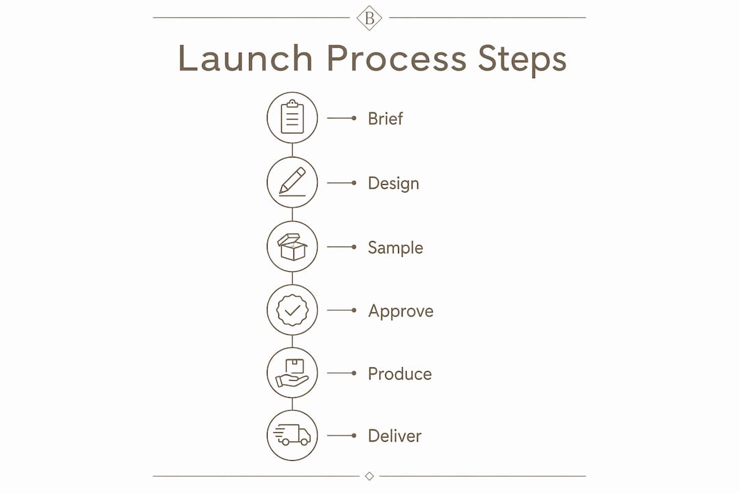 Infographic showing launch process steps